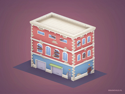 Cartoon 3d Building - Low Poly by Rafał Urbański on Dribbble