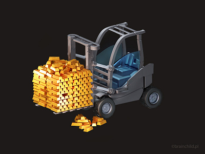 3d Loader Car Icon for a mobile game