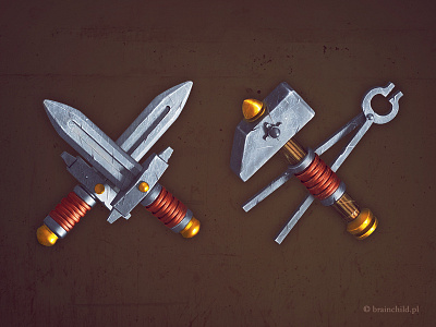 Game icons 2d 3d apple craft design fight game hammer icon ipad iphone sword