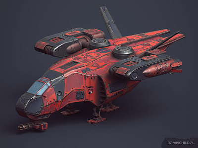 Vehicle 10 / Low poly aircraft airplane game pc low poly model painter pbr plane sci fi substance unity