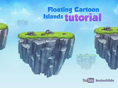 [Tutorial] Painting Floating Cartoon Islands for a game [Part 1]