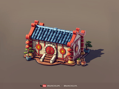 Cartoon 3d Asian Building (low poly & game-ready) 3d asia building cartoon china colorful game low poly lowpoly unity5