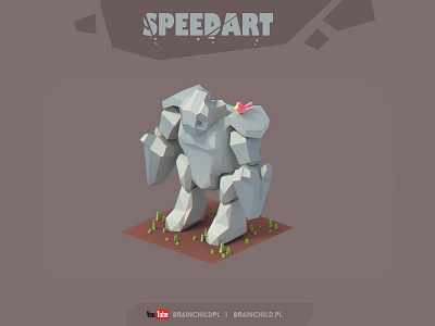 [Speed-Art ] Speed Modeling a 3d Low poly Golem 3d character game golem ios low poly lowpoly monster tutorial video tutorial youtube