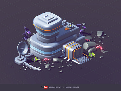 Modular Space Buildings - (low poly & game-ready) 3d antenna building cartoon game low poly lowpoly plant station unity5