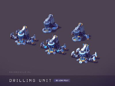 Drilling Unit - Low poly game building (mobile) 3d game game design ios ipad iphone low poly lowpoly mobile model texture