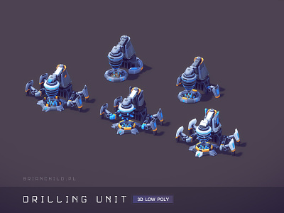 Drilling Unit - Low poly game building (mobile)