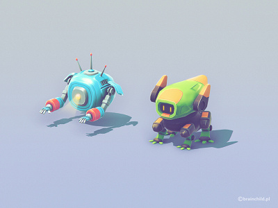 Space Robots 3d game game design indie indiedev isometric low poly lowpoly mobile model robot space