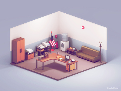 3d Room Assets | Low Poly Diorama | Retro 3d 3dart 3dartist design desk game game icon gif low poly low poly icon lowpoly lowpolyart room