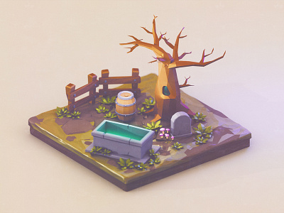 Tiny graveyard | Low Poly