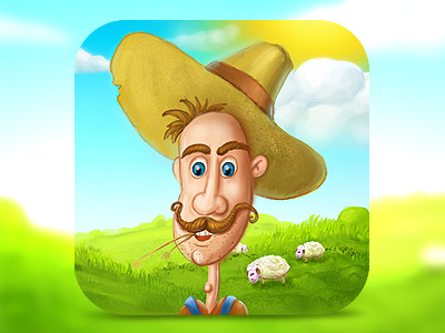 Farmer game ico blue brainchild brainchild.pl cloud game eye farmer icon game icon game icons icon icon set icons ios game ios icon iphone iphone icon iso purple rock stone town