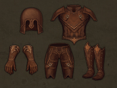 4 armor sets for a game armor armor set armour brainchild brainchild.pl chest game game item gloves helmet icon isotx itme medieval persian rafal urbanski rafał urbański set shoes suit