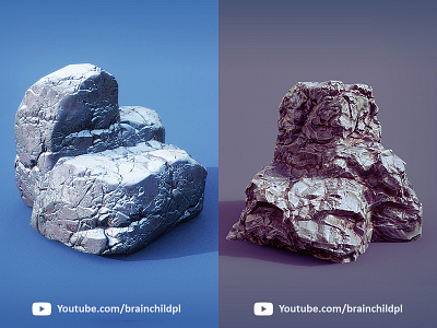 3d Rocks - PBR textures created in Substance Painter