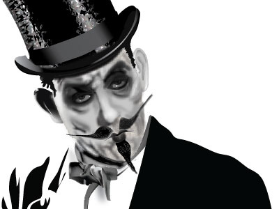 Phroso the Magician horror magic mono moustache top hat vector