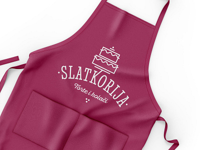 Slatkorija apron baking branding cake dessert logo logo design rokac