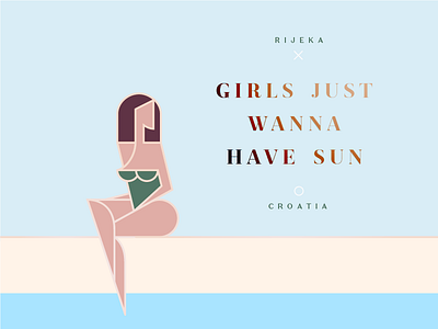 Girls croatia girl pool rijeka sitting summer sun