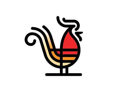 Rooster Logo branding colorful fire logo loud minimal rooster