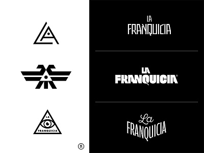La Franquicia america eagle eye freemasonry identity illuminati label latin logo music triangle