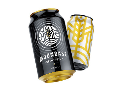 Moonbase Brewing beer branding brewery can craft design logo mockup moon