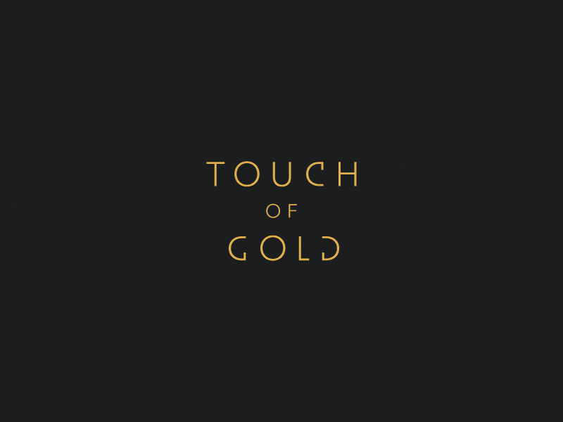 Touch Of Gold animation care cosmetics custom drop finger futura gold touch typography