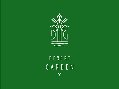 DG branding desert garden leaf logo logodesign oasis palm restaraunt restaurant restaurant branding sand water