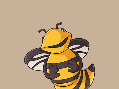 Illustration Digital Drawing Mascot BEE animal animation art available for hire bee caricatures cartoon art design digital flat avatar fun art graphic design illustration logo mascot motion graphics pop art portrait art ui vector