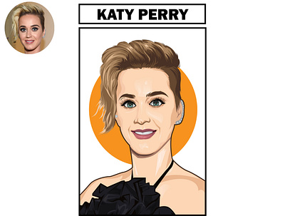 Katy Perry Cartoon Avatar Portrait available for hire avatar caricatures cartoon art cartoon character flat avatar illustration logo portrait art vector