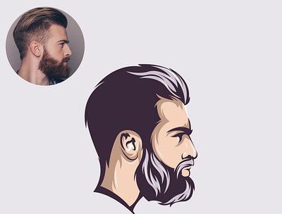 Beard Man Cartoon available for hire avatar caricatures cartoon art cartoon character flat avatar icon artwork logo portrait art vector