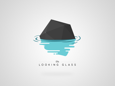 The Looking Glass Logo flat design geometry interactive logo low poly water