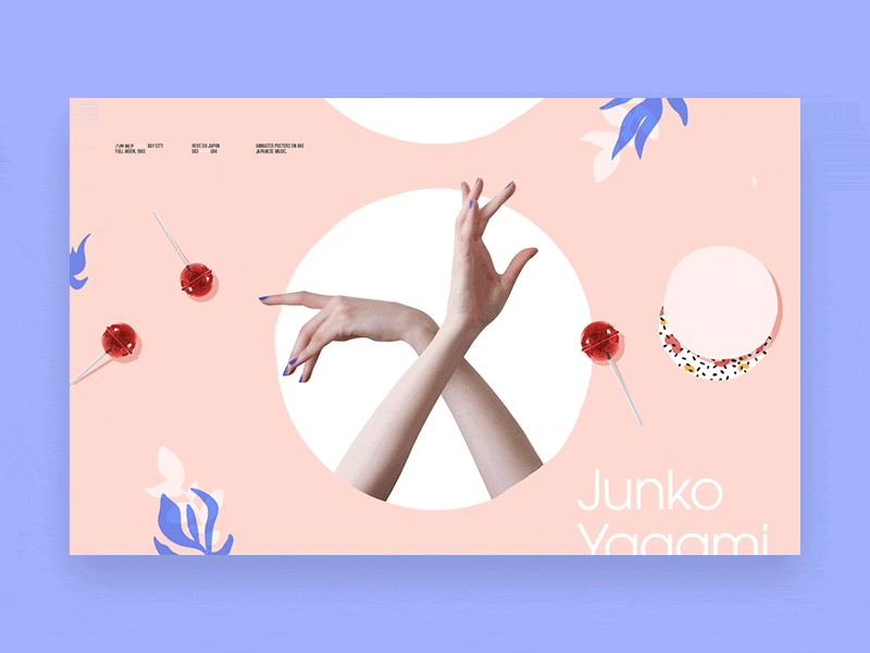 Rêve du Japon - 003 Pink collage fruits graphic design japan japanese layout loop music pastel type video