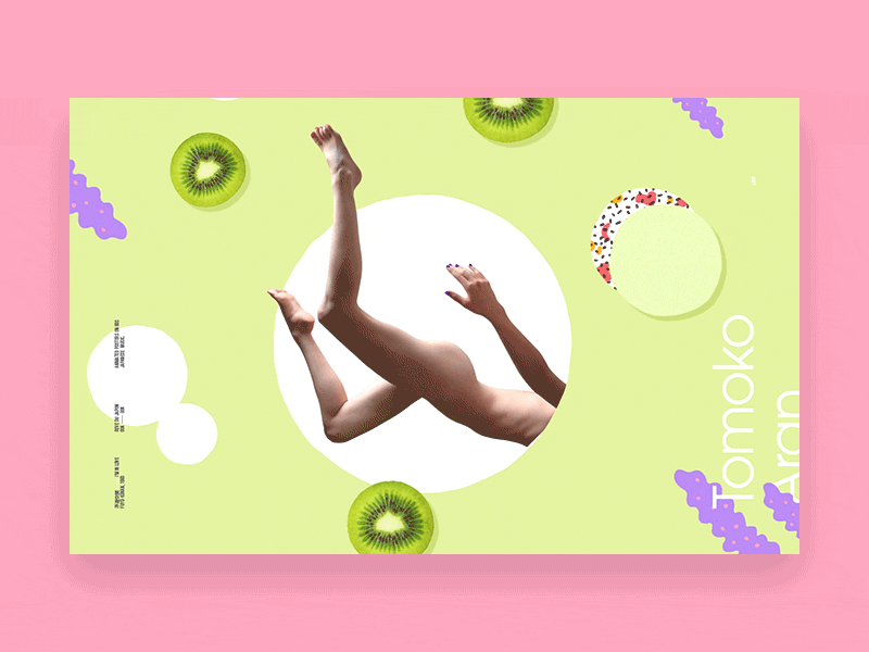 Rêve du Japon - 004 Green collage fruits graphic design japan japanese layout loop music pastel type video