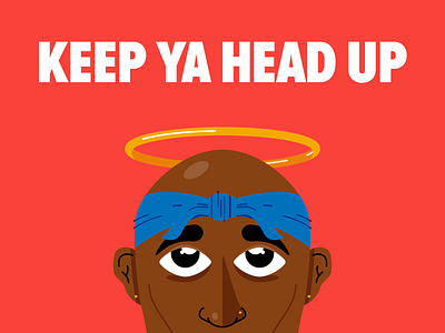 Keep Ya Head Up bandana encouragement halo hip hop illustration positivity rap vector