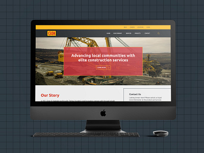 Construction Desktop Design blueprint bold construction desktop homepage ui web design website