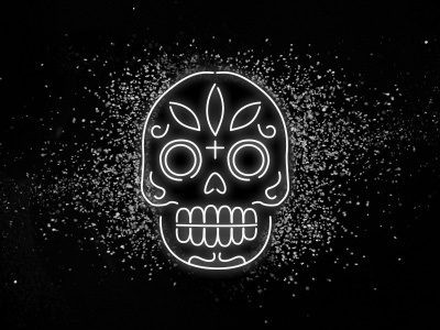 Neon Calavera dayofthedead holiday neon shine skeleton skull sparkle