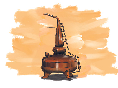 Pot Still bourbon copper craft distillery illustration pot still whiskey