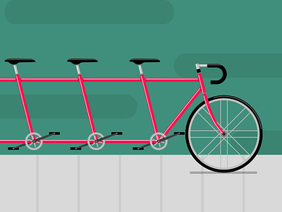 Tandem bicycle bike handbars illustration sidewalk tandem vector