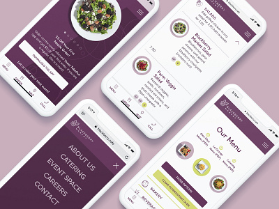 Restaurant Mobile Site menu mobile restaurant salads web design