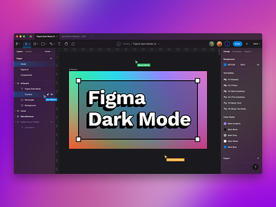 Figma Dark Mode UI app black clean dark design figma mac mac os macos minimal ui ux white