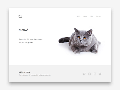Page 404 about clean minimal minimalist portfolio ui ux web webdesign white