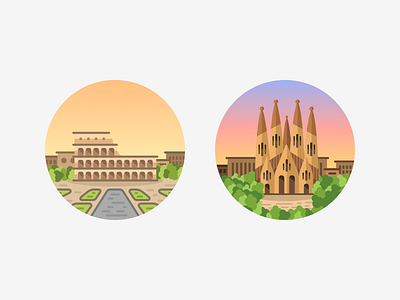 City Icons (Part 3) barcelona blue graphics green icon icons illustration red rome white yellow