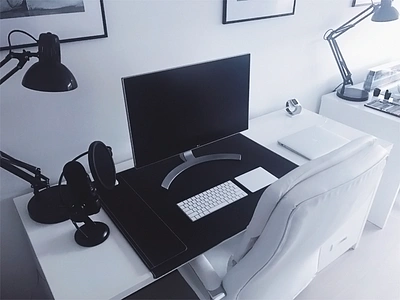 My Workspace apple desk mac minimal office room tour ui ux workspace