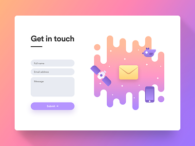 Get in Touch clean colorful minimal purple ui ux web website white