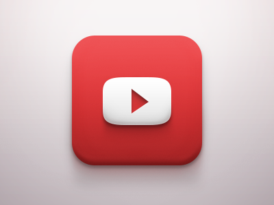 YouTube iOS Icon dark google gray icon ios ipad iphone light red ui white youtube