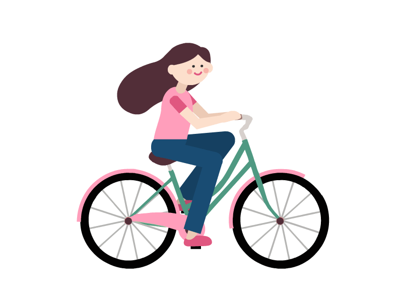 Girl on the bicycle animation 2d animation adobe animate adobe illustrator animation bicycle character character animation color cycle design girl graphic design illustration motion graphics vector