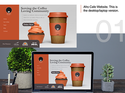 Afro cafe Website mockups 01 branding design graphic design logo logo design webdesign website