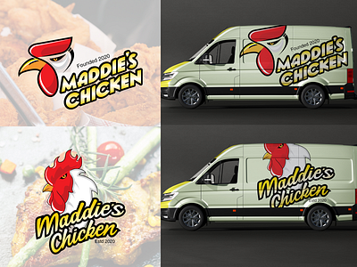 Maddies Chicken Logo Design and Vehicle Wrap branding chicken chicken logo design graphic design illustration logo logo design vehicle wrap