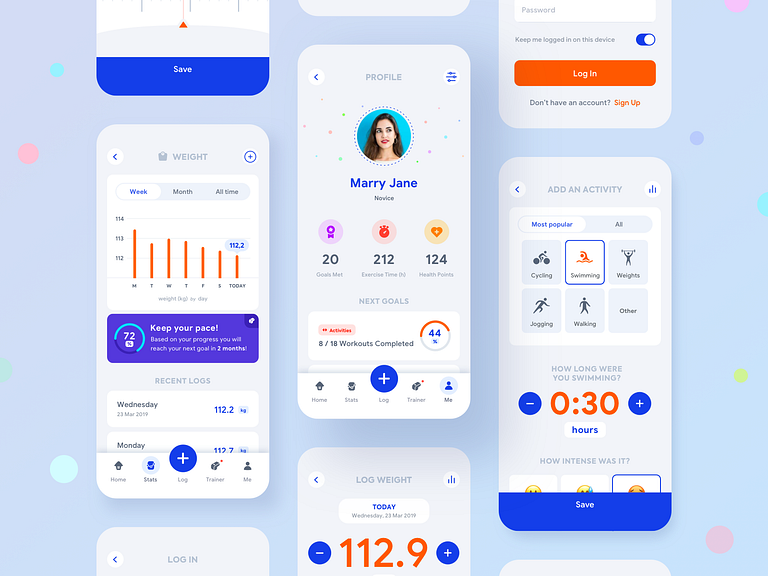 Fitness Companion Mobile App by Mat Przegietka for EL Passion on Dribbble