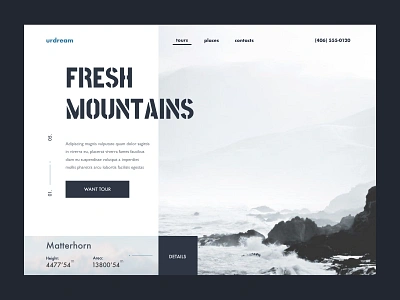 MOunt tour art book flat minimal minimalism typography ux uxui web webdesign website