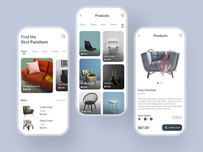 A furniture app by Semihan Dosunmu on Dribbble