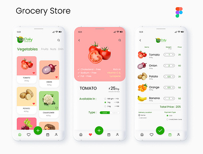 Grocery Store dailyui design essential figma graphic design groceries grocery grocery app illustration softui ui ui design uidesign uiux ux vector