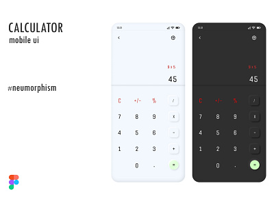 Calculator mobile app UI